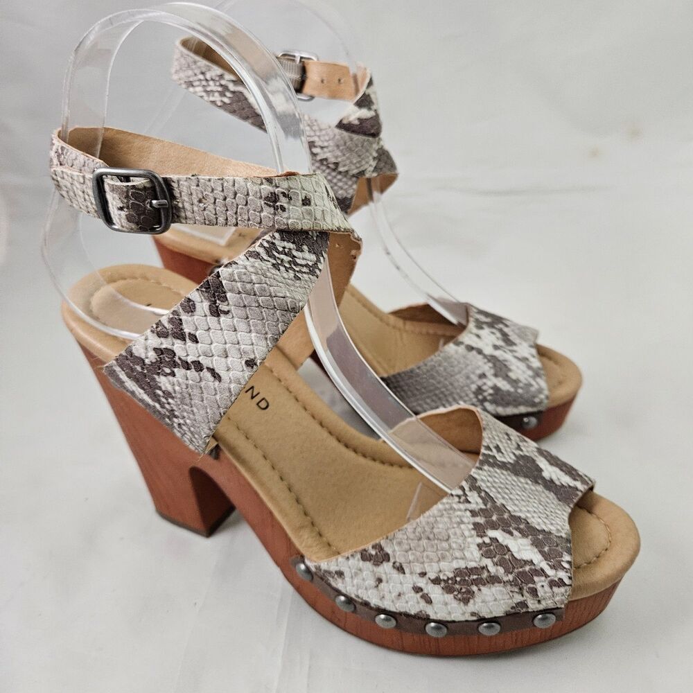 Lucky Brand Women's Trisa High Heel Sandal 8 Snake Print Multicolor Boho